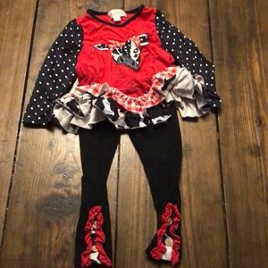 Marie Nicole Toddler Girl Medium (3T) Cow Legging Set
